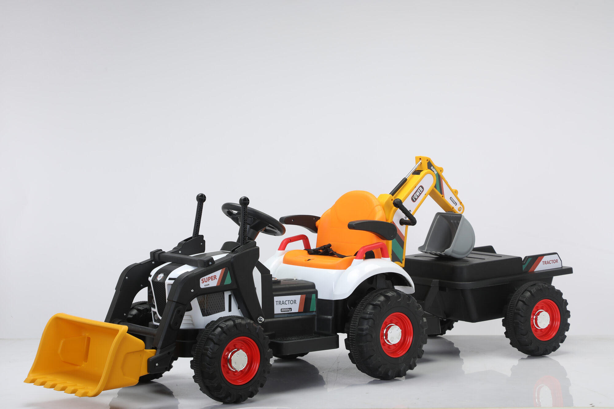 Camion da cantiere giallo con spinta manuale e pala posteriore (3-8 anni) 7/7