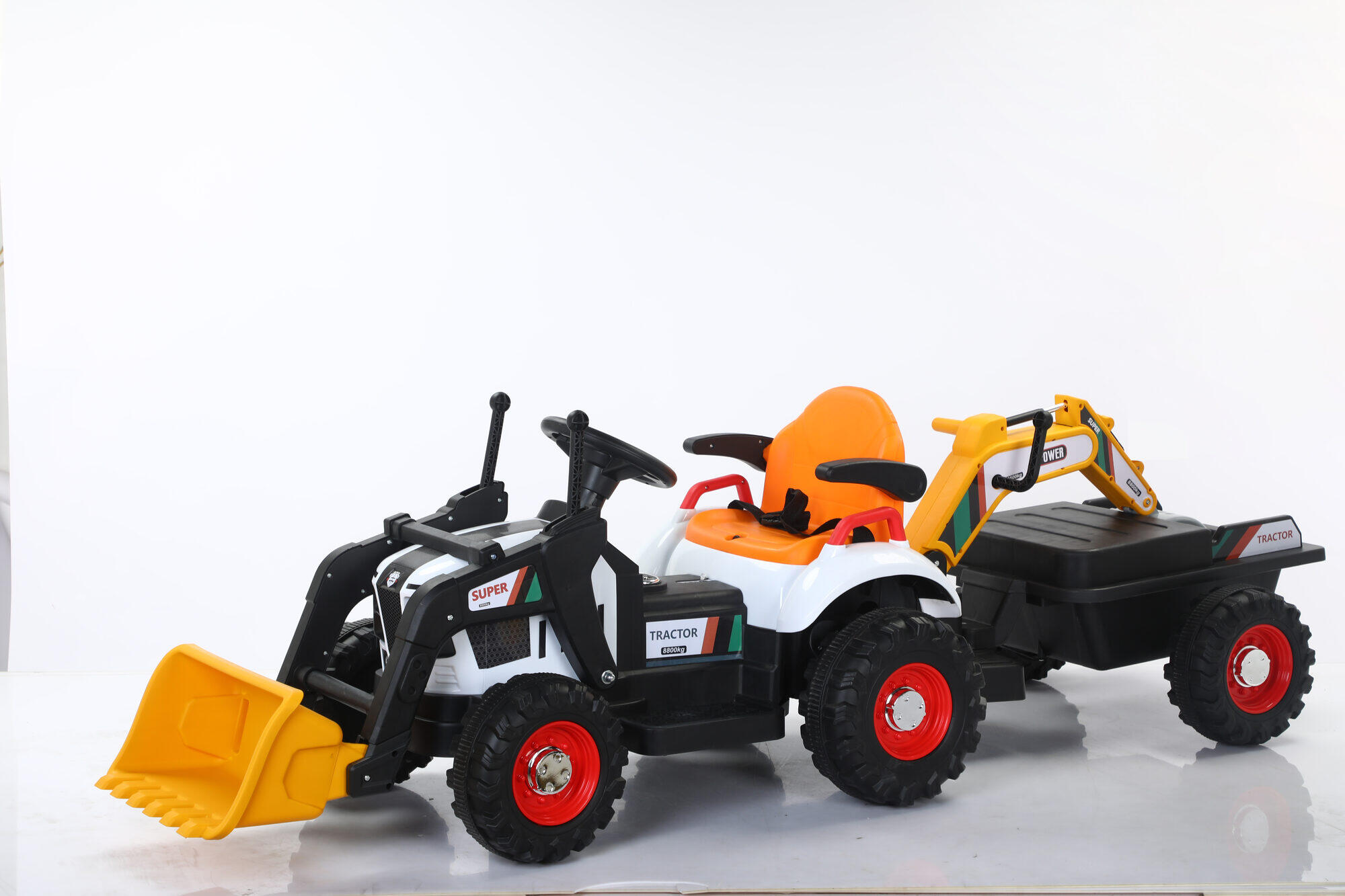 Camion da cantiere giallo con spinta manuale e pala posteriore (3-8 anni) 3/7