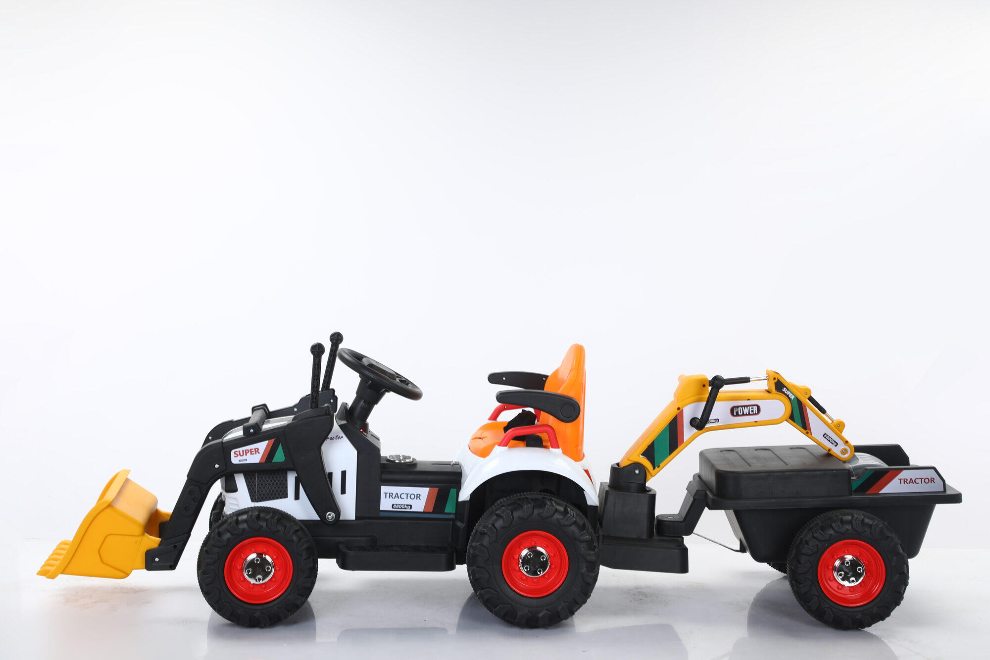 Camion da cantiere giallo con spinta manuale e pala posteriore (3-8 anni) 2/7