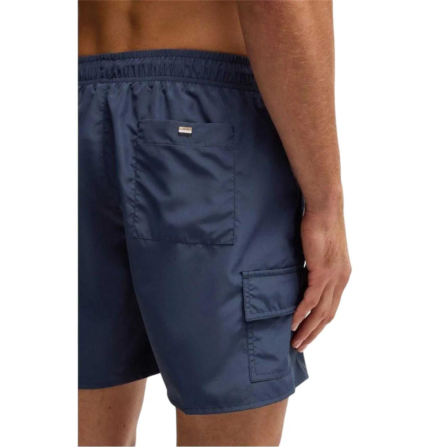 Mens Dive Regular Swimming Trunks (Navy Blue) 4/4