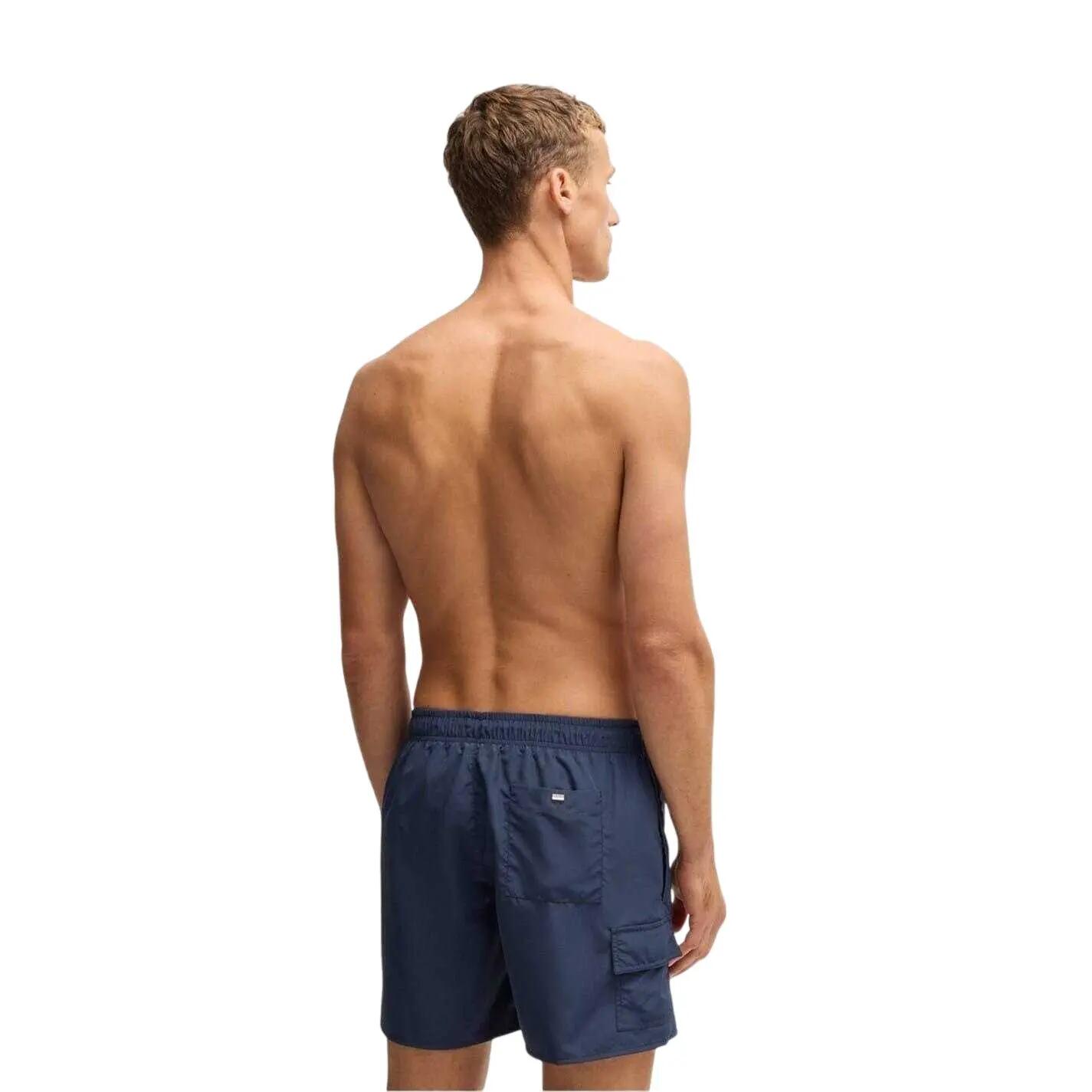 Mens Dive Regular Swimming Trunks (Navy Blue) 3/4