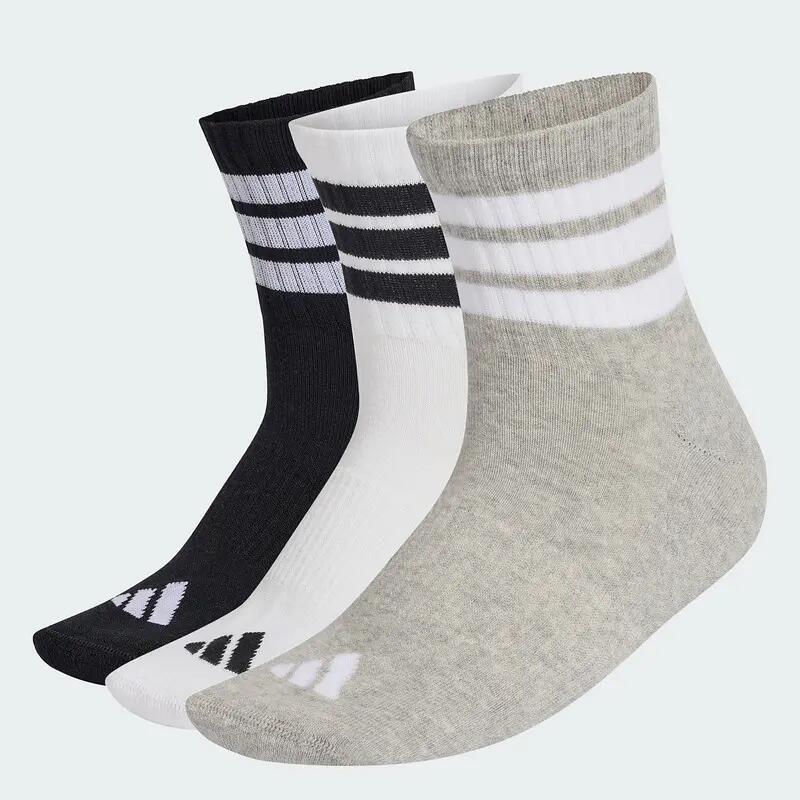 Adidas 3S ESS C MID 3P Unisex Sports Ankle Socks Grey -  1
