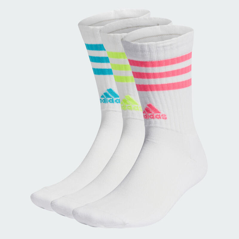 Adidas 3S C SPW CRW 3P Unisex Crew Sports Socks White-picture-26