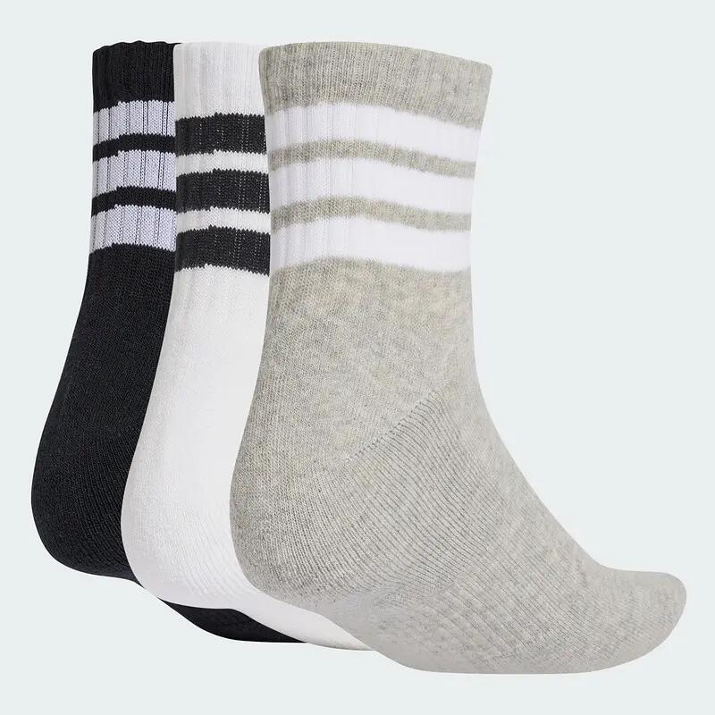 Adidas 3S ESS C MID 3P Unisex Sports Ankle Socks Grey -  2