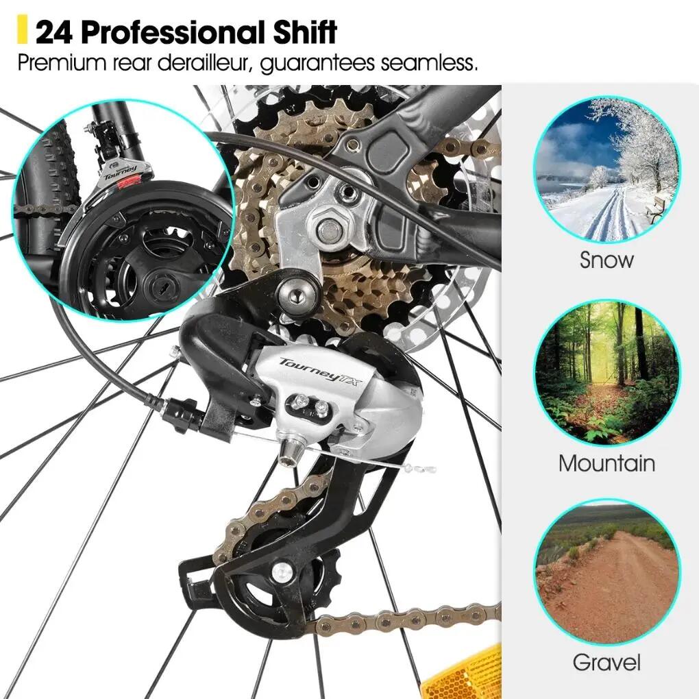 Femme Homme VTT 27,5 pouces 24 Vitesses Freins Hydrauliques Bedrock 3/7