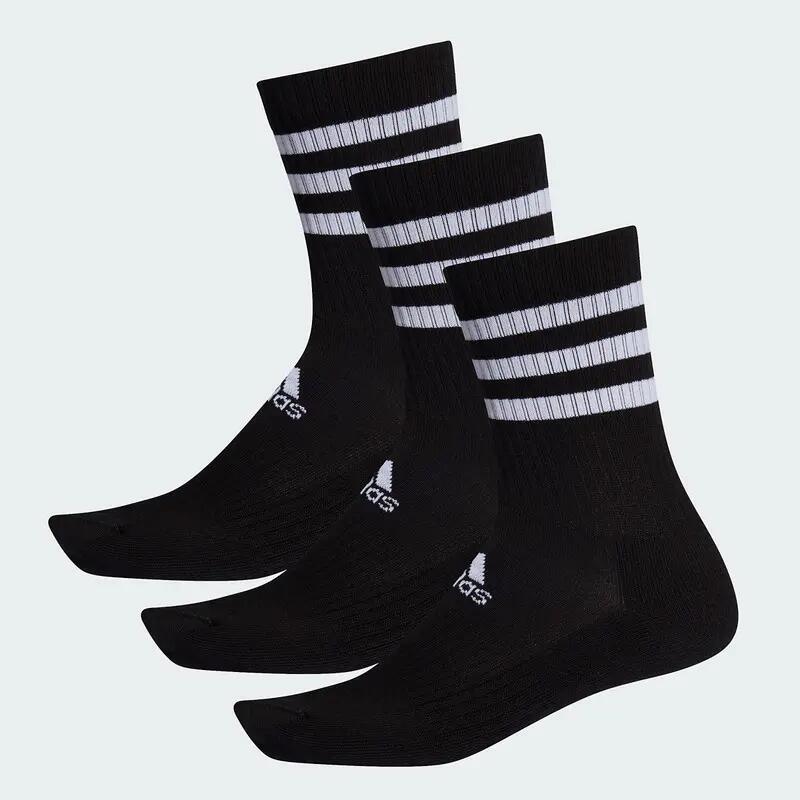 Adidas 3S CSH CRW3P Unisex Training Crew Socks Black-picture-16