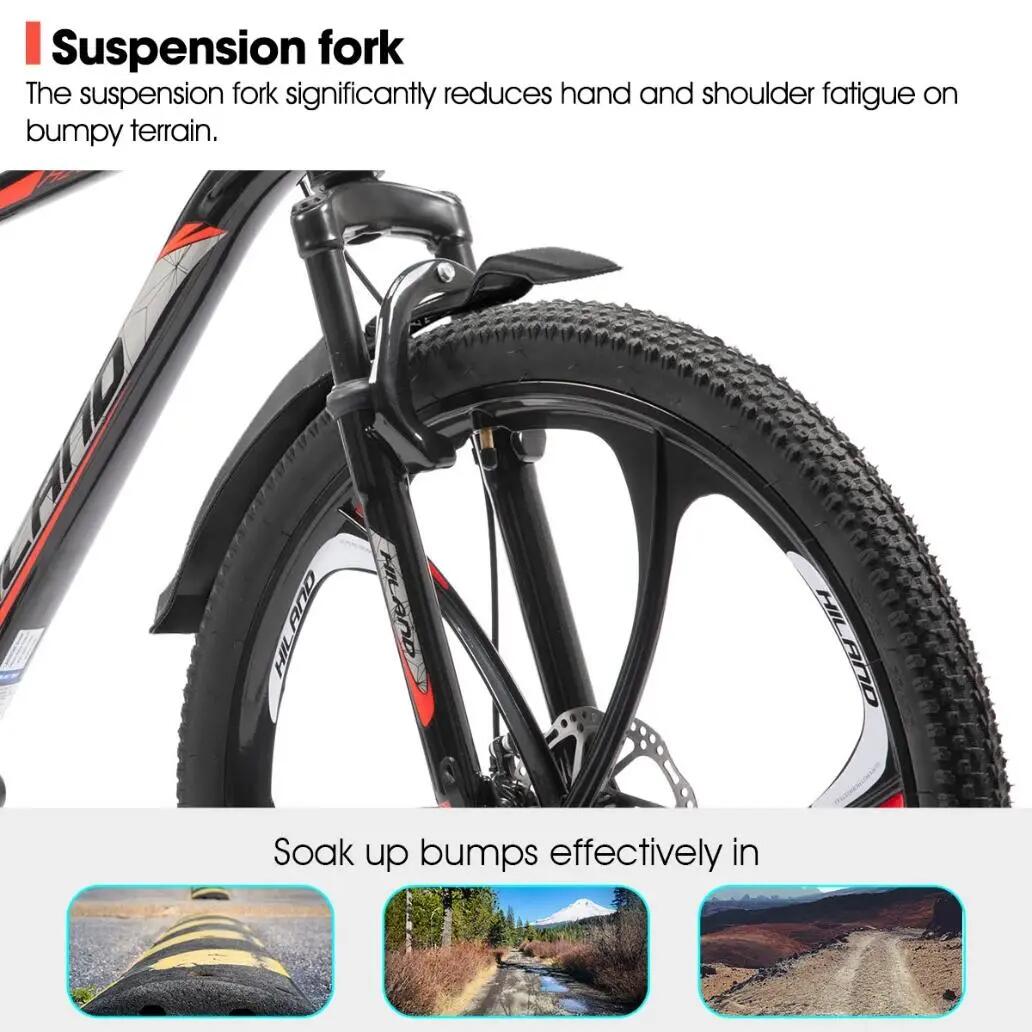 Femme Homme VTT 26 pouces 18 Vitesses Aluminium Roues 3/6 Branches 6/7