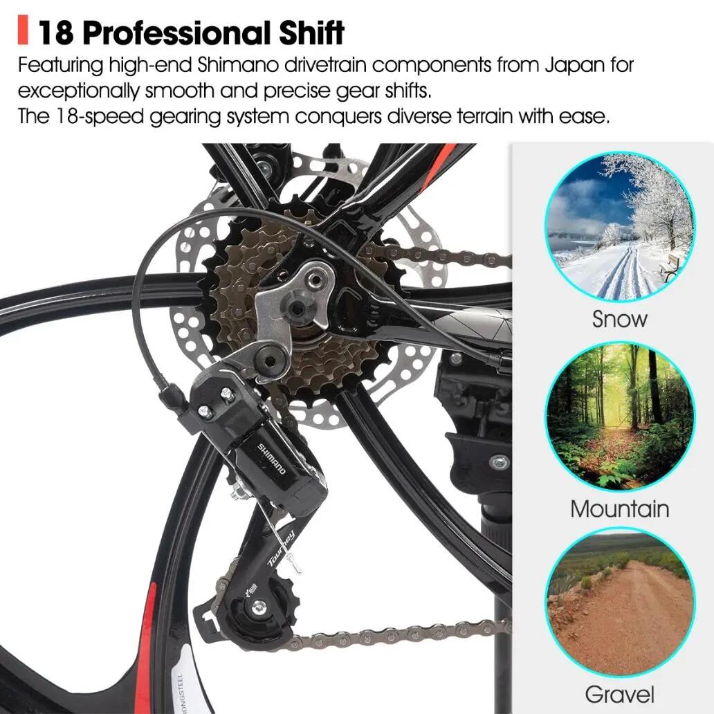 Femme Homme VTT 26 pouces 18 Vitesses Aluminium Roues 3/6 Branches 4/7
