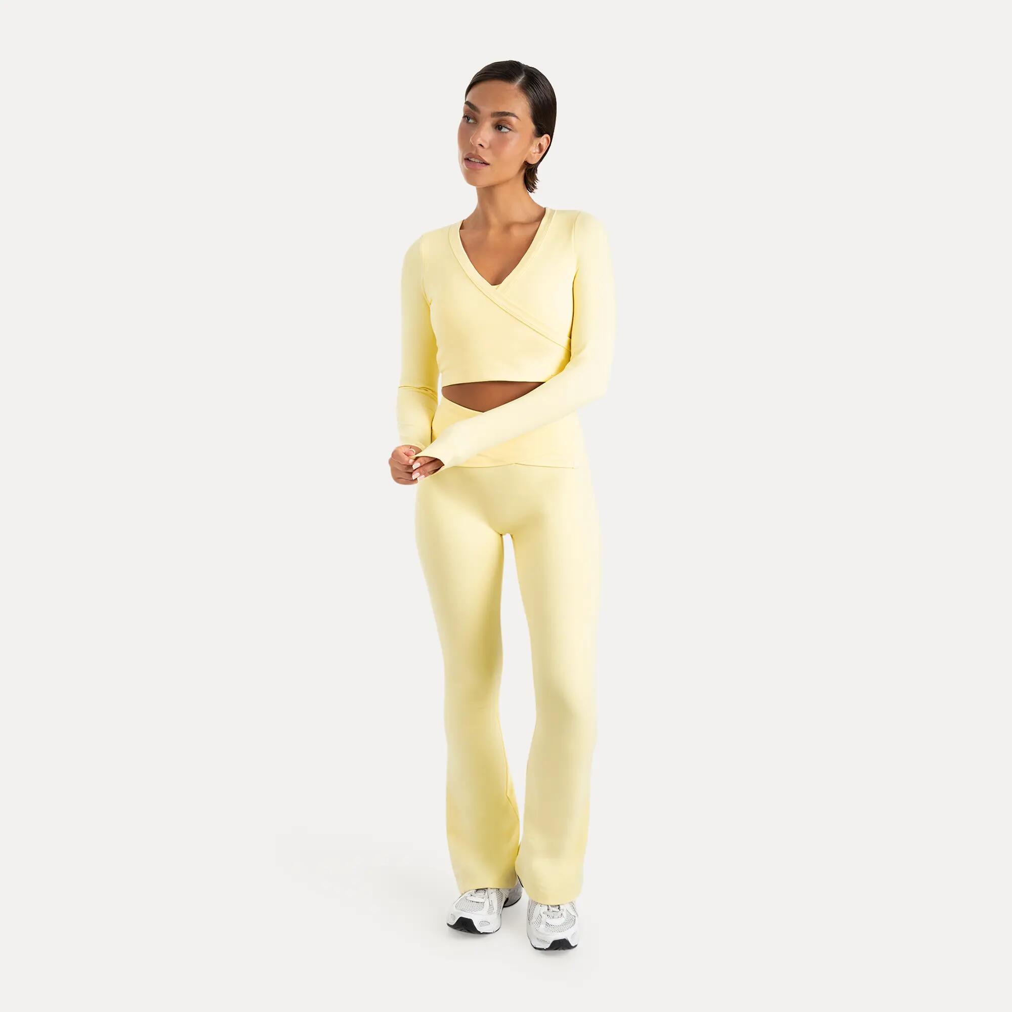 Damen Crop Longsleeve Niora Gelb 3/6