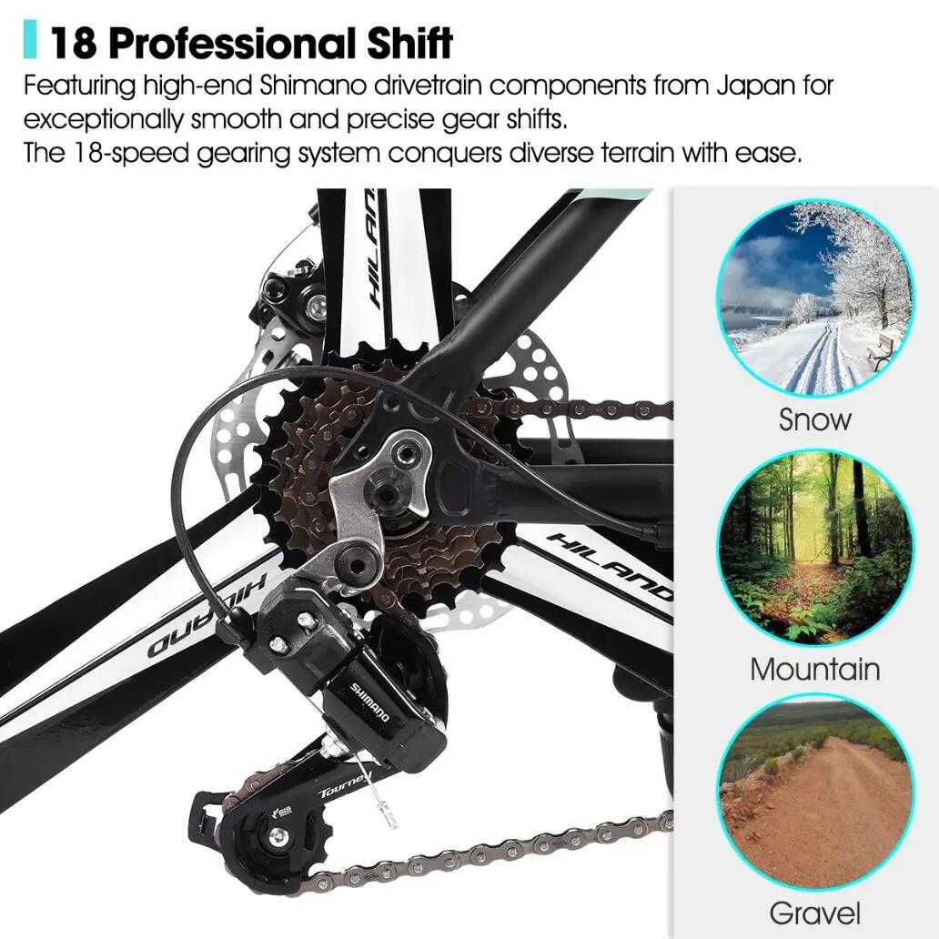 Femme Homme VTT 26 pouces 18 Vitesses Aluminium Roues 3/6 Branches 4/7