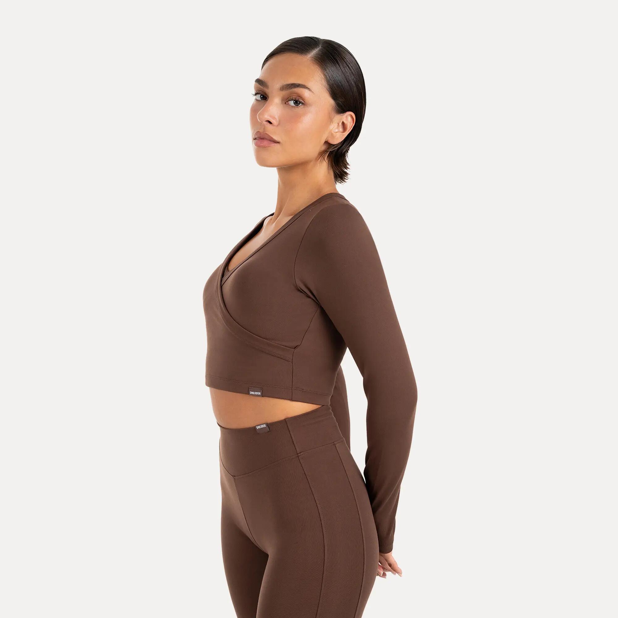 Damen Crop Longsleeve Niora Braun 2/6
