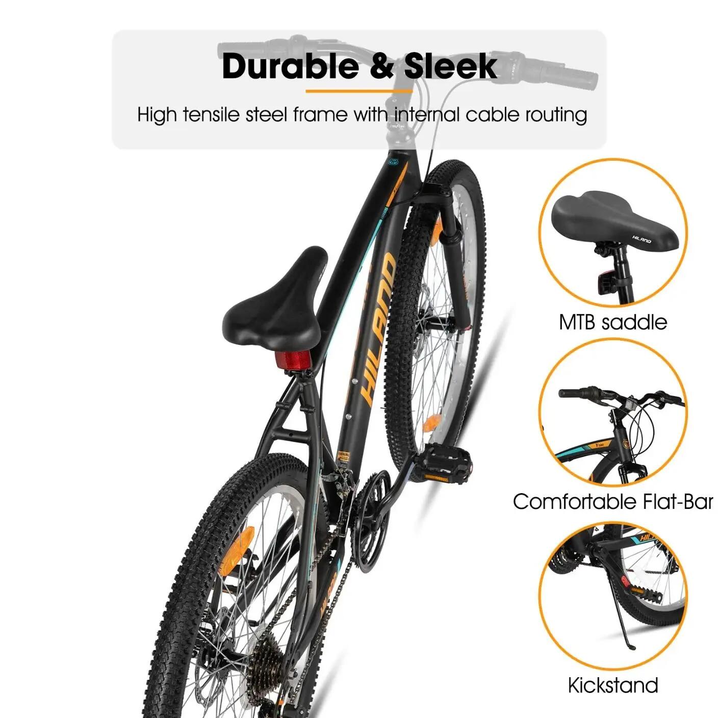 Femme Homme VTT 26/27,5 pouces 18 Vitesses Double Frein à Disque 2/6