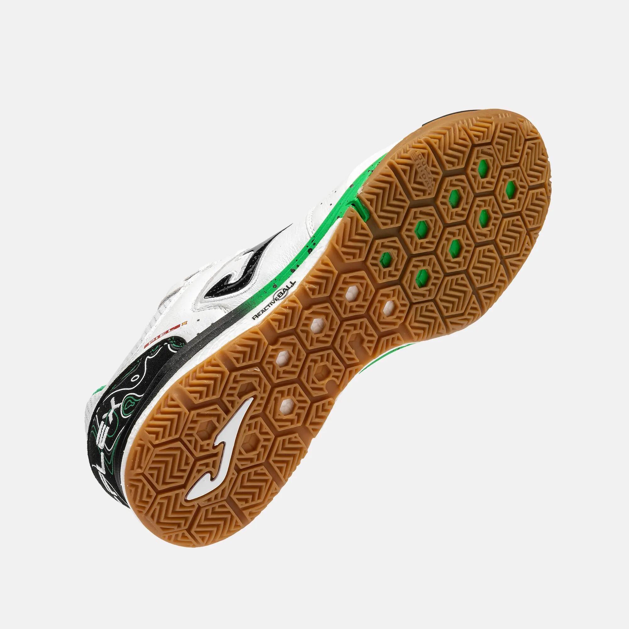 scarpino - futsal - da uomo - in pelle, indoor rebound - top flex 2632 - bianco 5/5