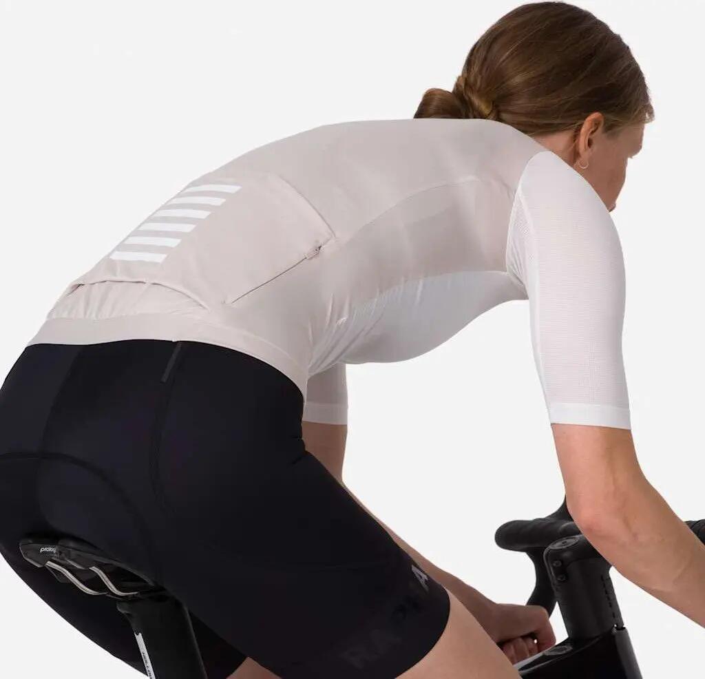 Rapha Pro Team Trainingstrui met korte mouwen voor dames Wit/Zilver 4/6