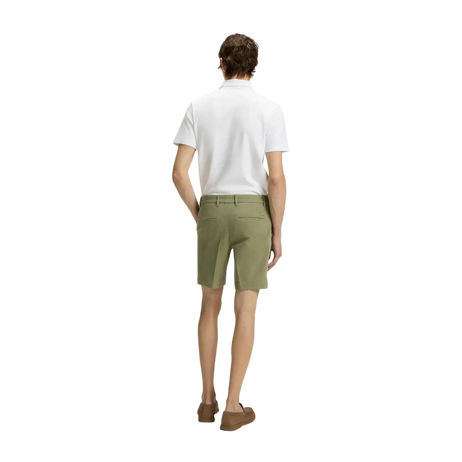 Pantaloncini Chino Misto Cotone Uomo Boss Slice Verde 3/4