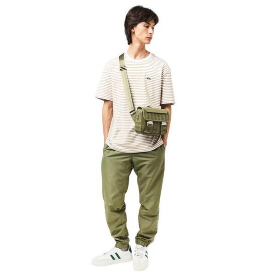 Pantaloni Da Jogging Striscia Laterale Uomo Lacoste Verde Kaki