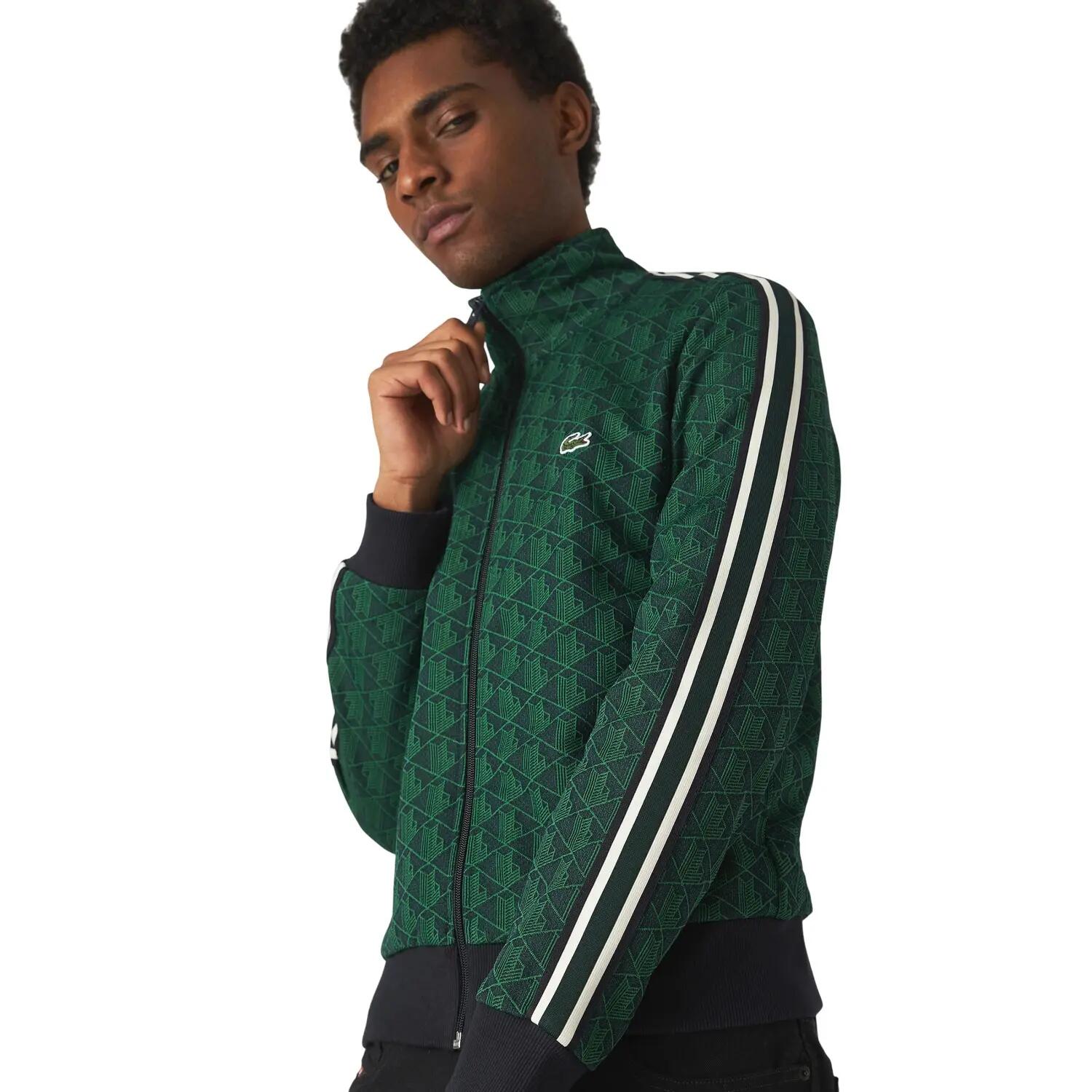 Mens Paris AllOver Print Full Zip Tracksuit Top (Blue/Green) 4/4
