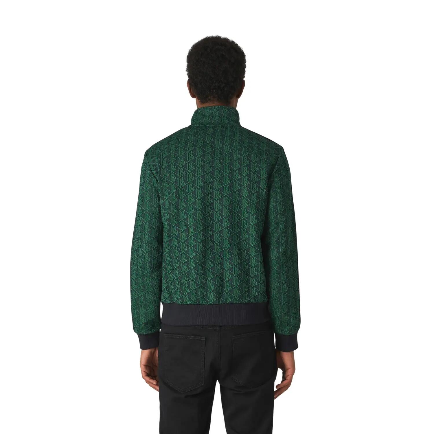 Mens Paris AllOver Print Full Zip Tracksuit Top (Blue/Green) 3/4