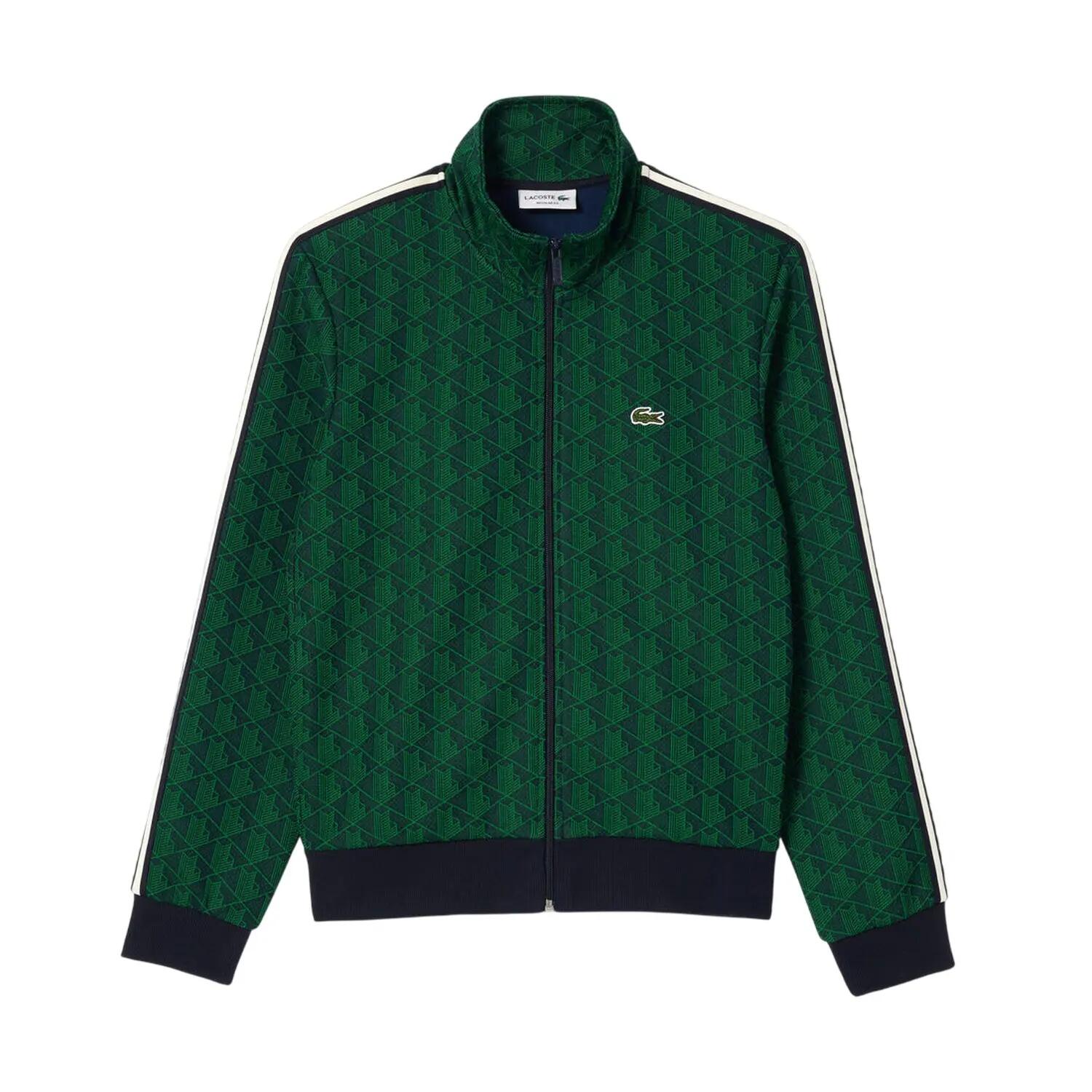 Mens Paris AllOver Print Full Zip Tracksuit Top (Blue/Green) 2/4