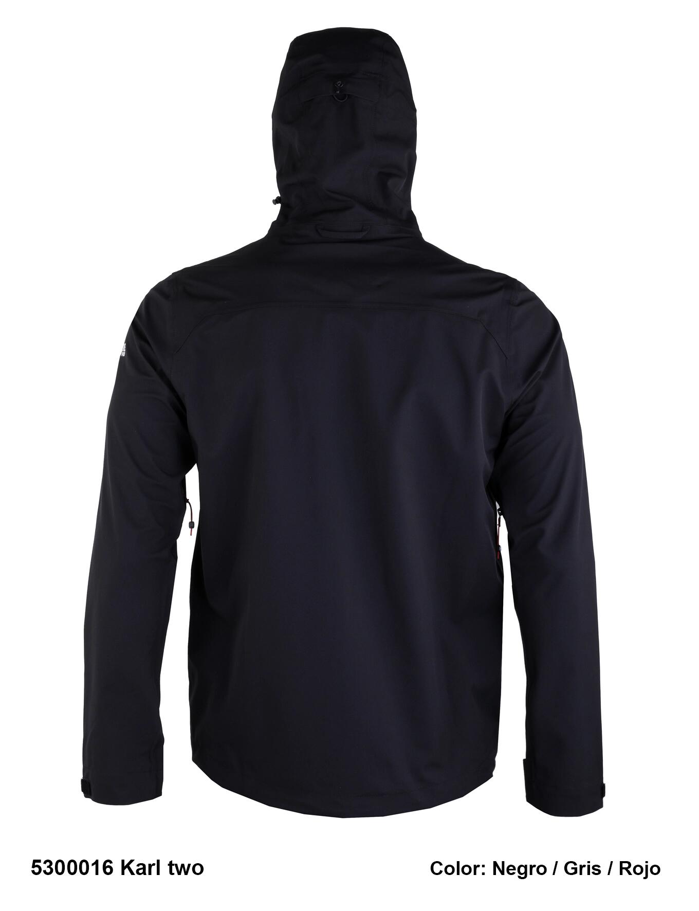 Chaqueta - Trekking - Elástica - Karl Two - Negro/Gris/Rojo 2/3