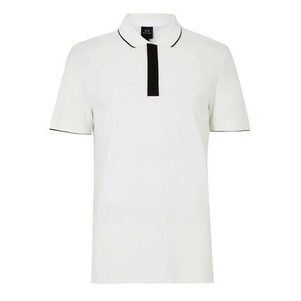 Polo Motif/style À Rayures Homme (Blanc)
