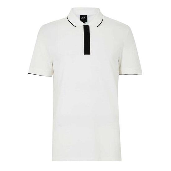 Polo Motif/style À Rayures Homme (Blanc)