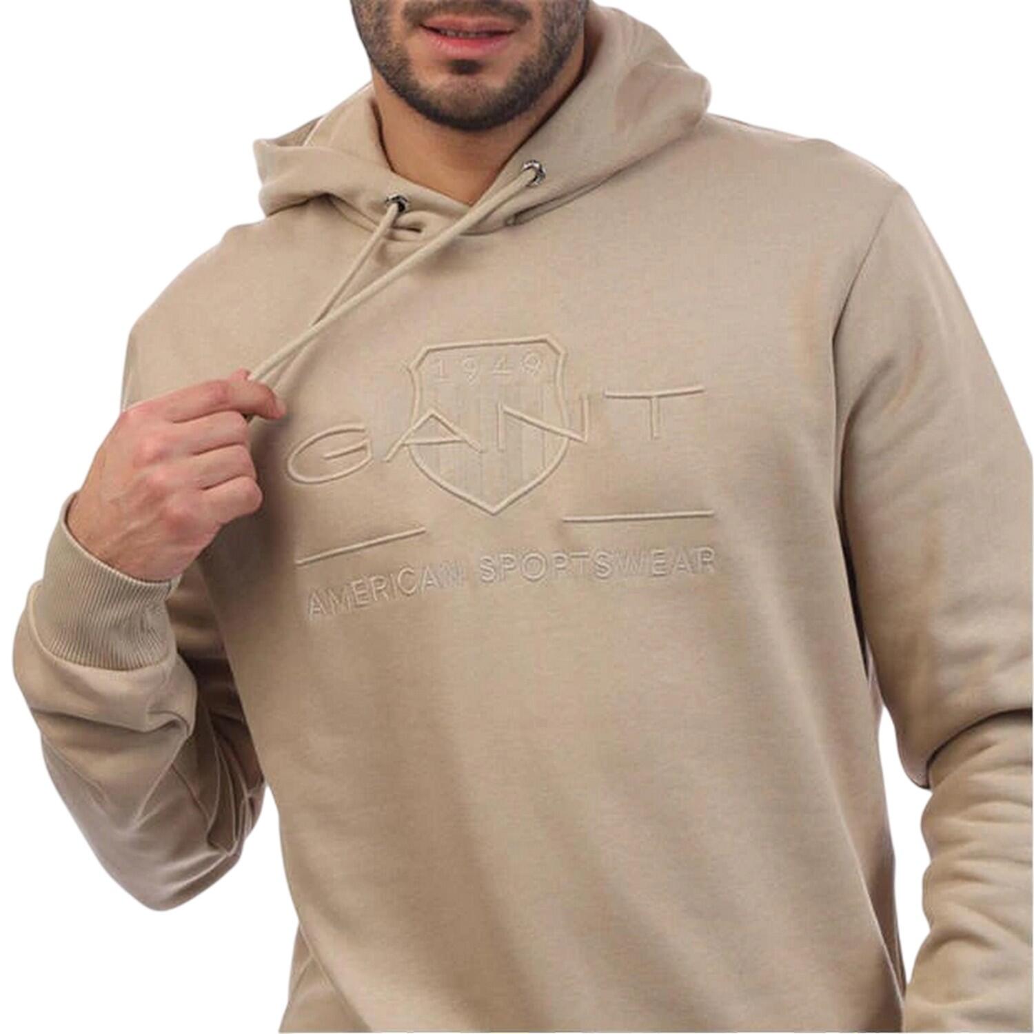 Mens Archive Shield Regular Hoodie (Beige) 4/4