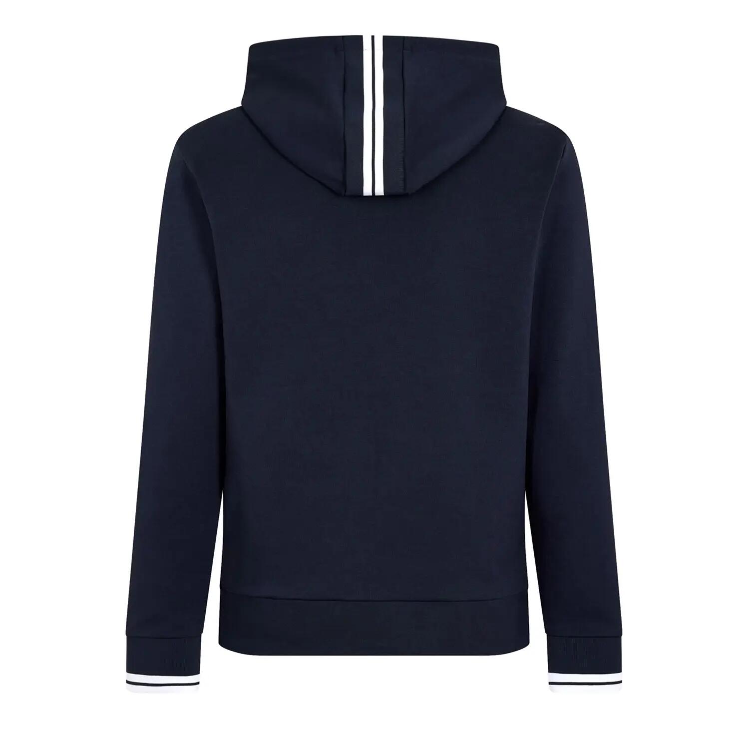 Felpa Con Cappuccio E Zip Intera Sport Elasticizzato Uomo Boss Blu Scuro 3/4