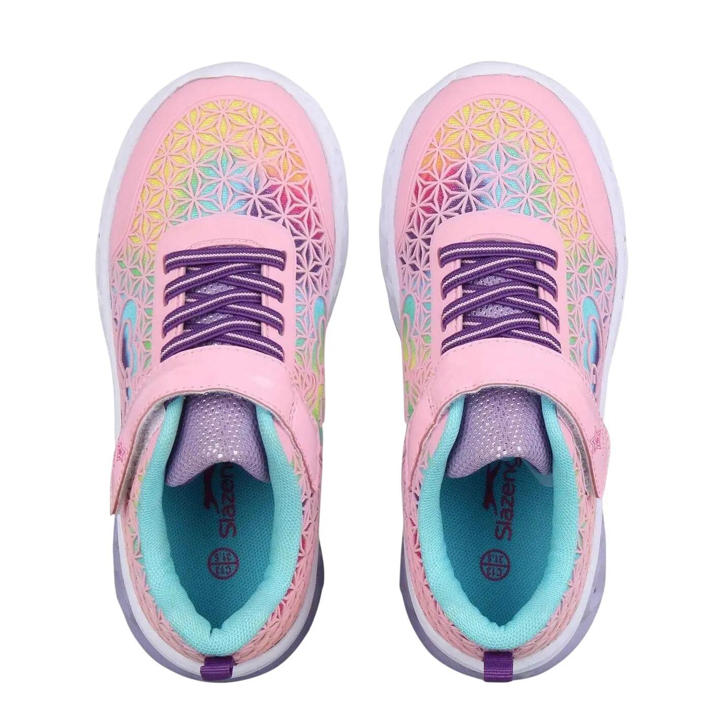 Regenbogenherz Sneaker für , Aufleuchtend, Flach Kinder Pink 3/3