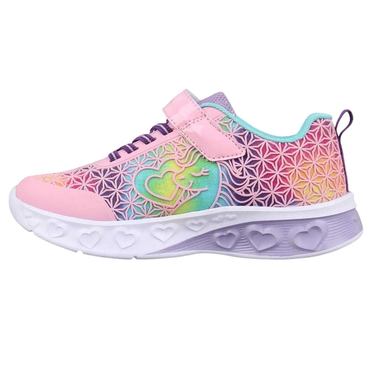 Regenbogenherz Sneaker für , Aufleuchtend, Flach Kinder Pink 2/3