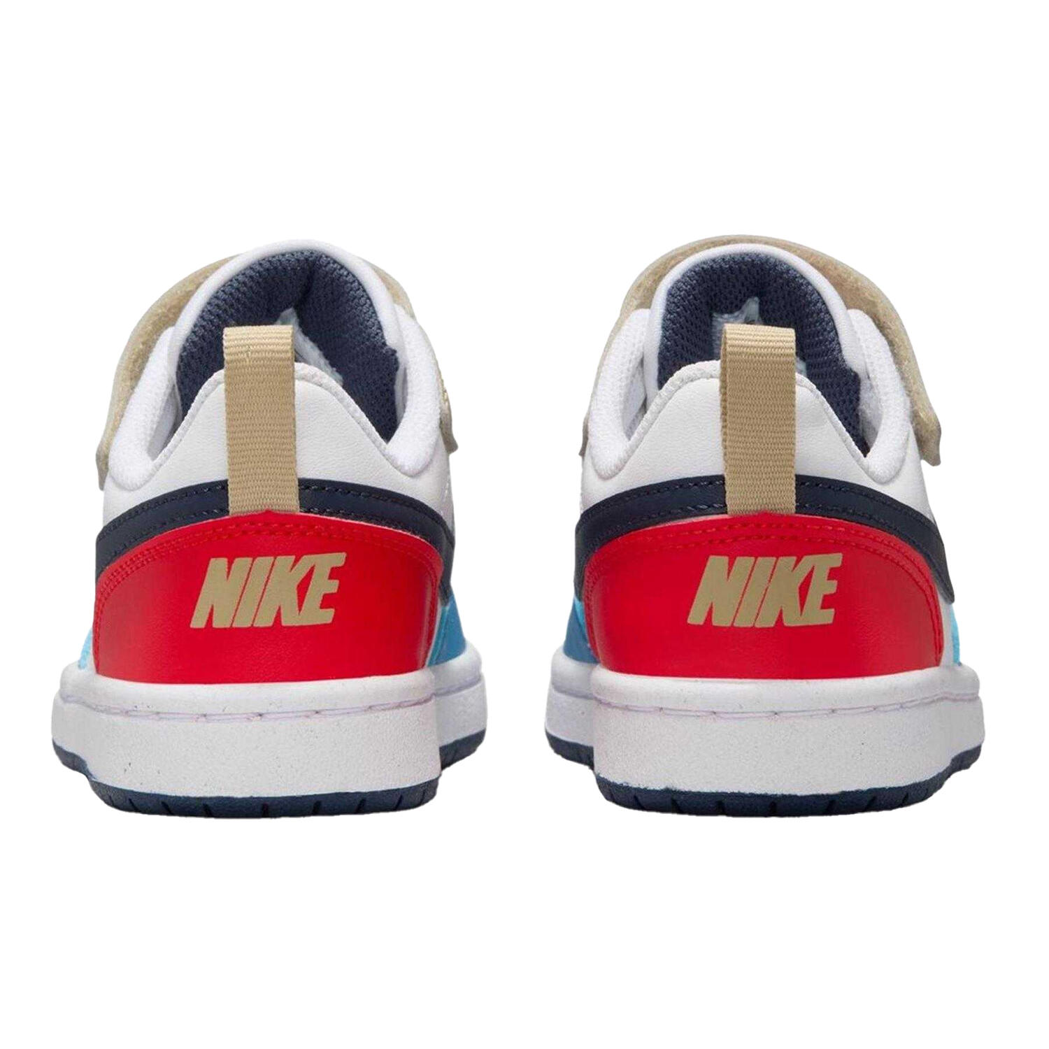 Baskets COURT BOROUGH Garçon (Blanc / Bleu Sombre / Rouge) 2/4
