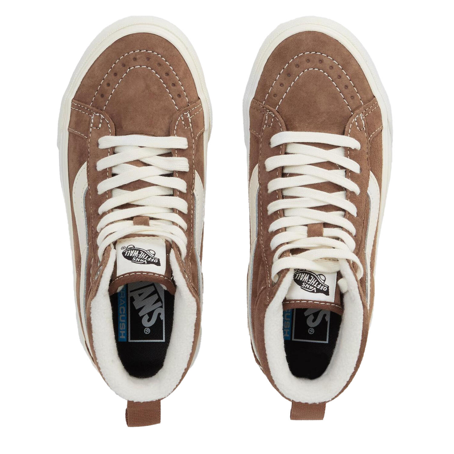 Womens/Ladies Side Stripe Suede Hightop Platform High Top Trainers (Dachshund) 3/4