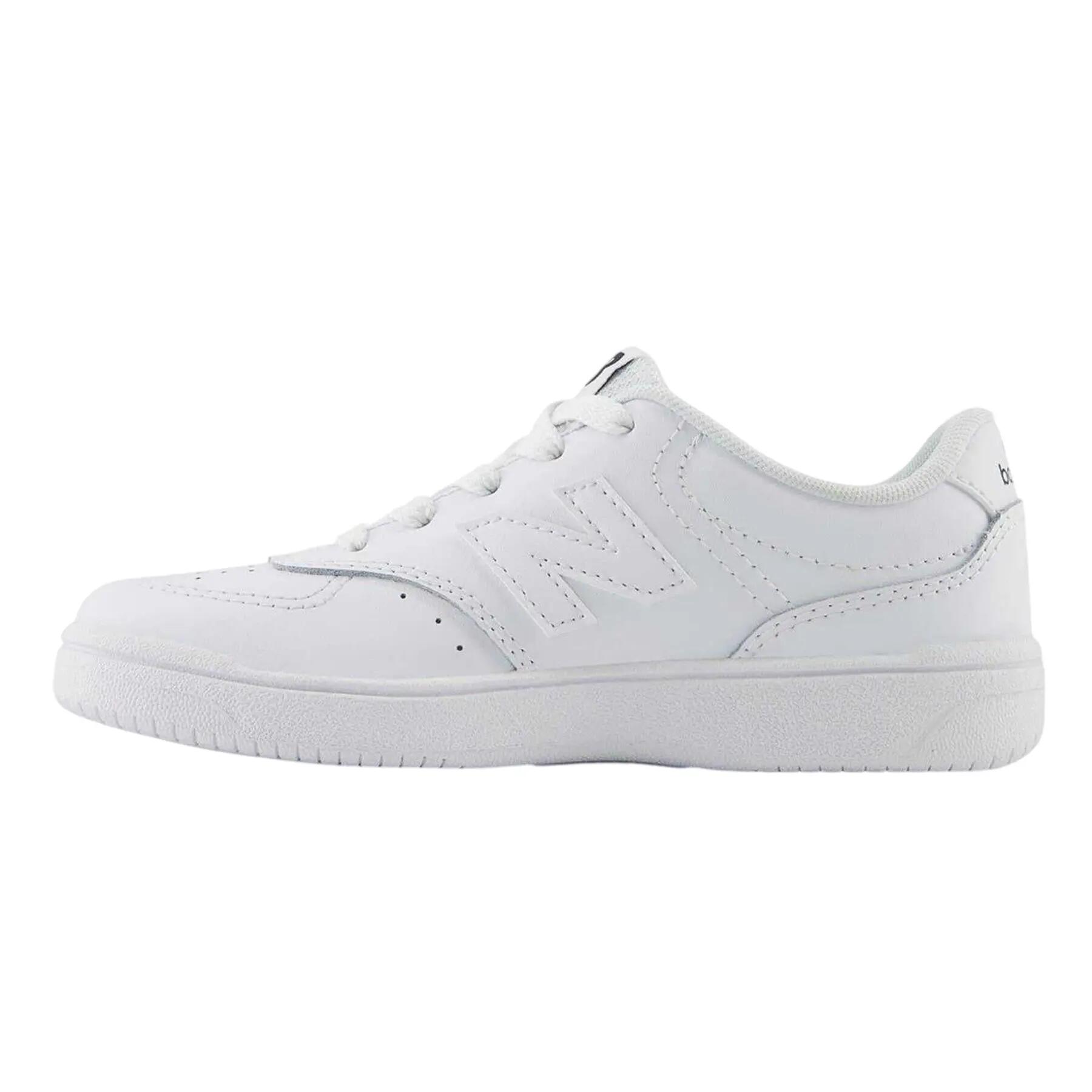 Childrens/Kids 480 Leather Flat Trainers (White) 2/3