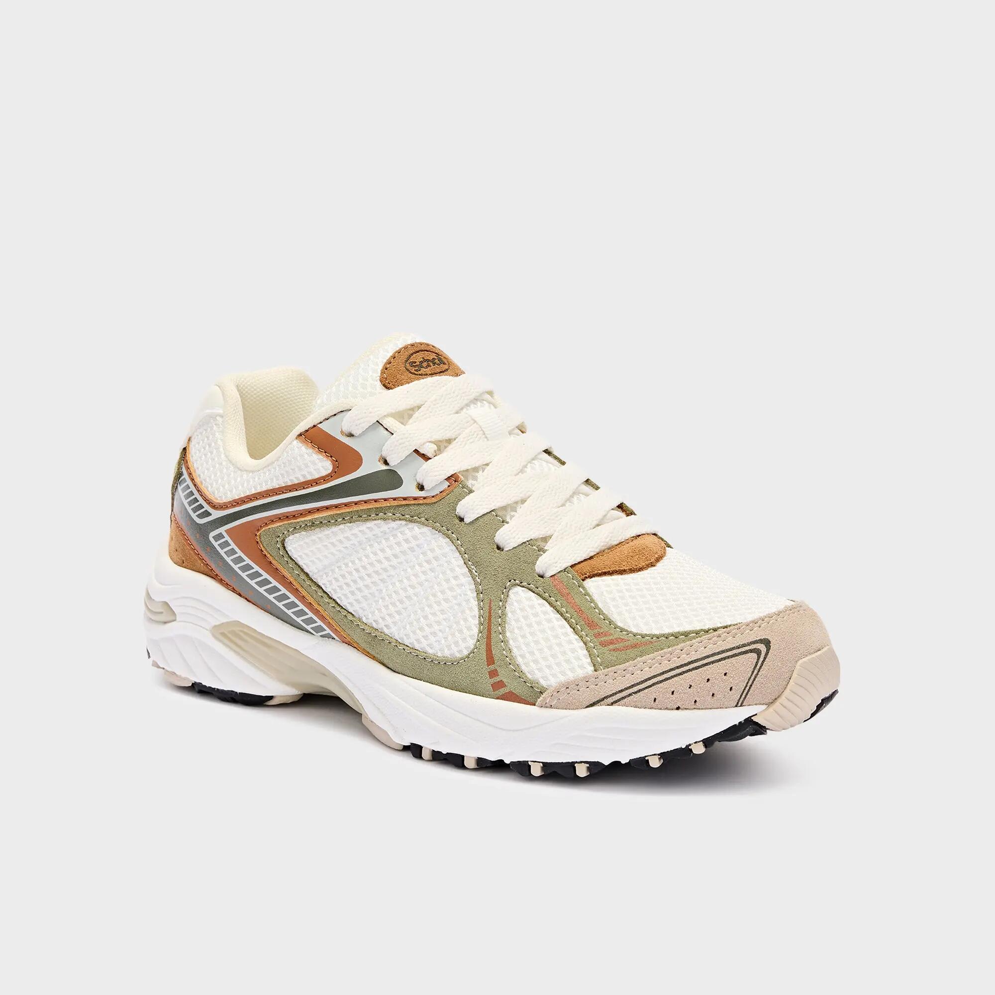 Sapatilhas Caminhada desportiva unissexo New Sprinter Branco/Caqui 2/4
