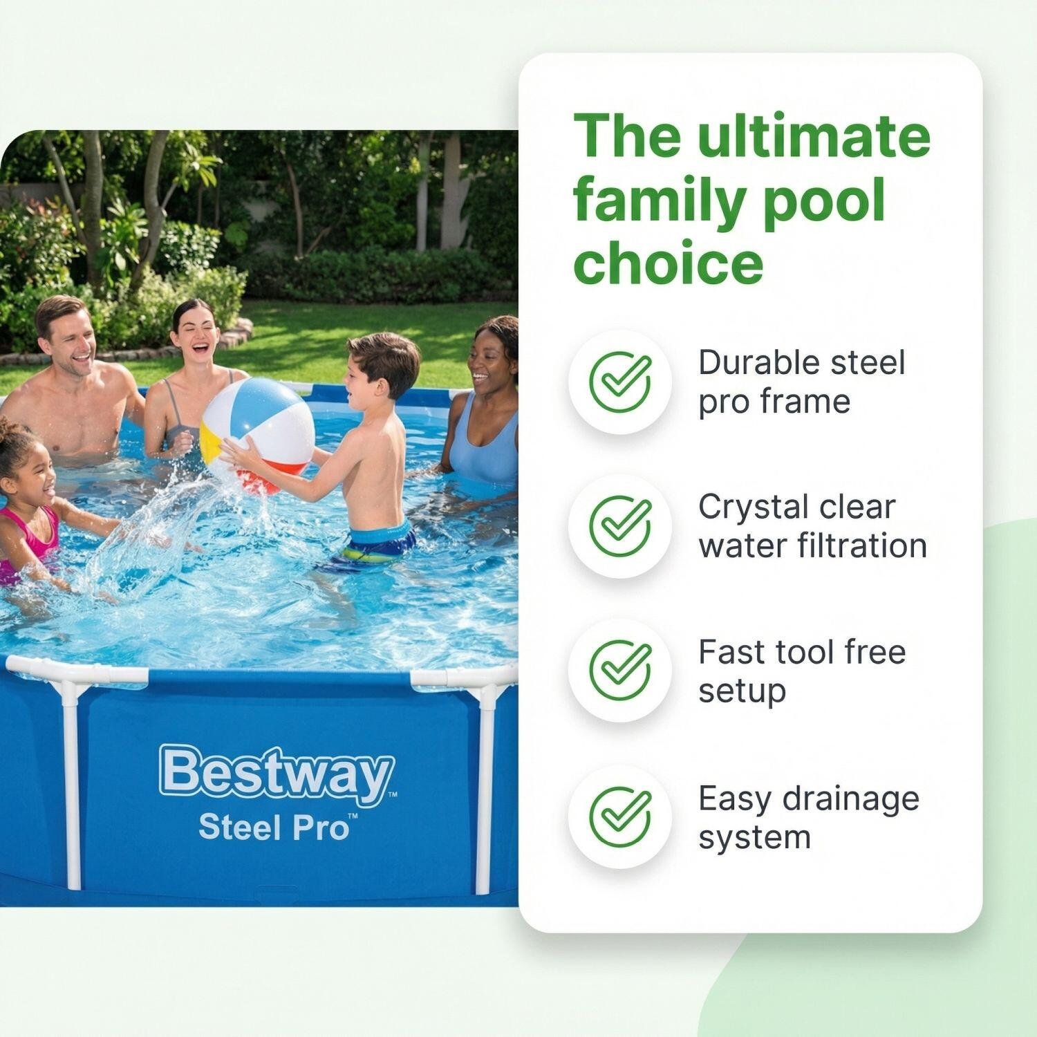 BESTWAY Piscina Bestway Steel Pro Redonda - 396x84 cm - 3-piezas S22314 6/6