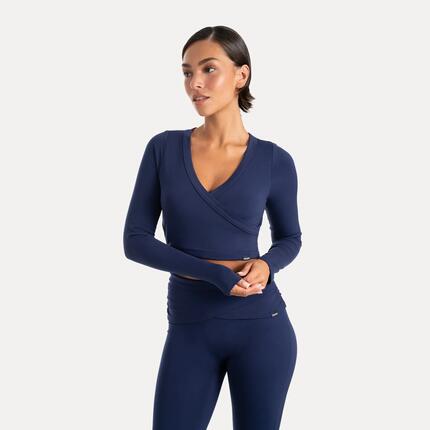 Damen Crop Longsleeve Niora Hellblau