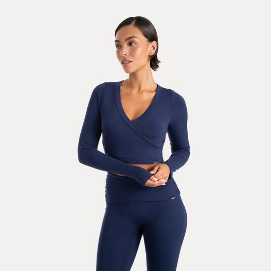 Damen Crop Longsleeve Niora Hellblau