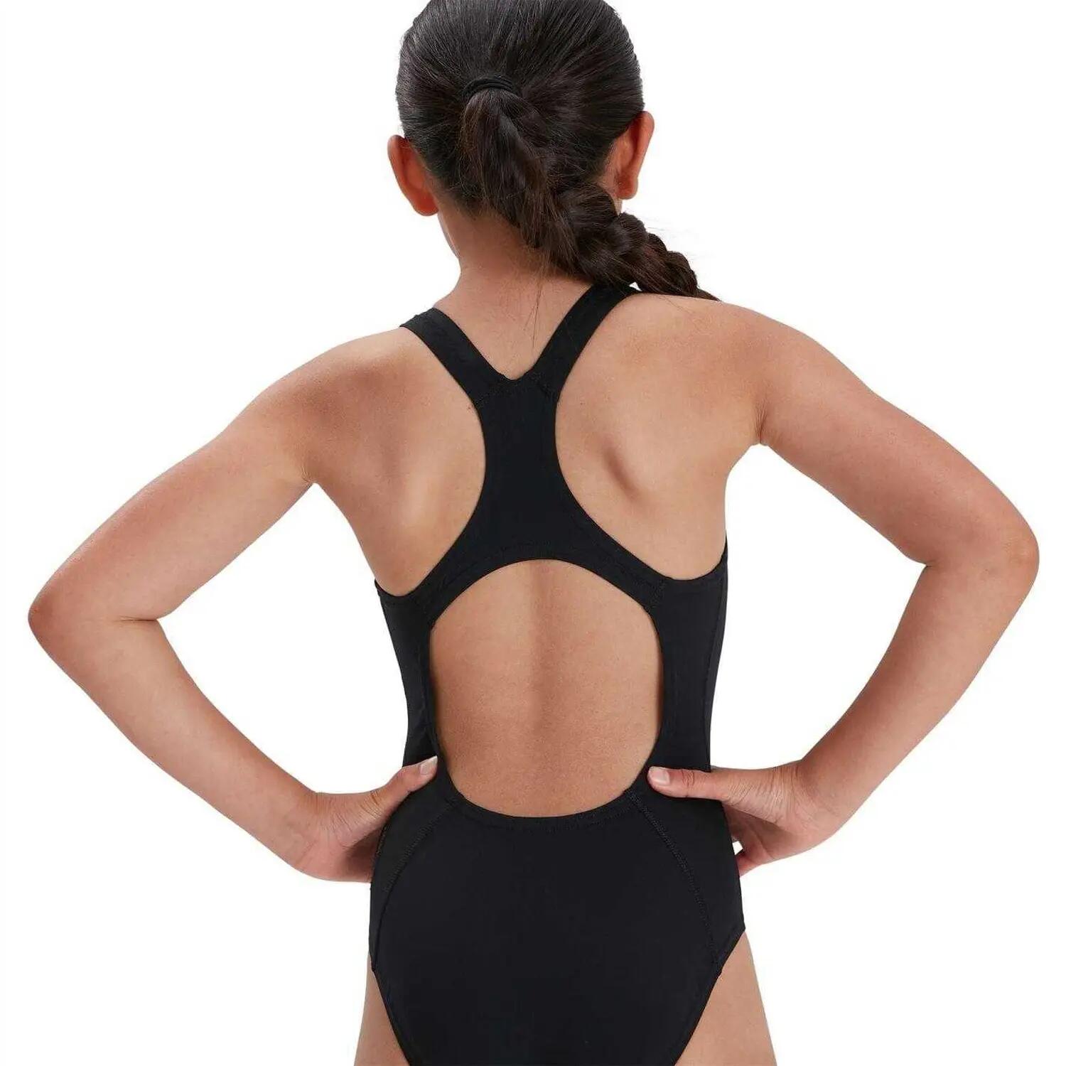 Maillot De Bain 1 Pièce Motif/style Logo ENDURANCE+ MEDALIST Fille (Noir) 4/4