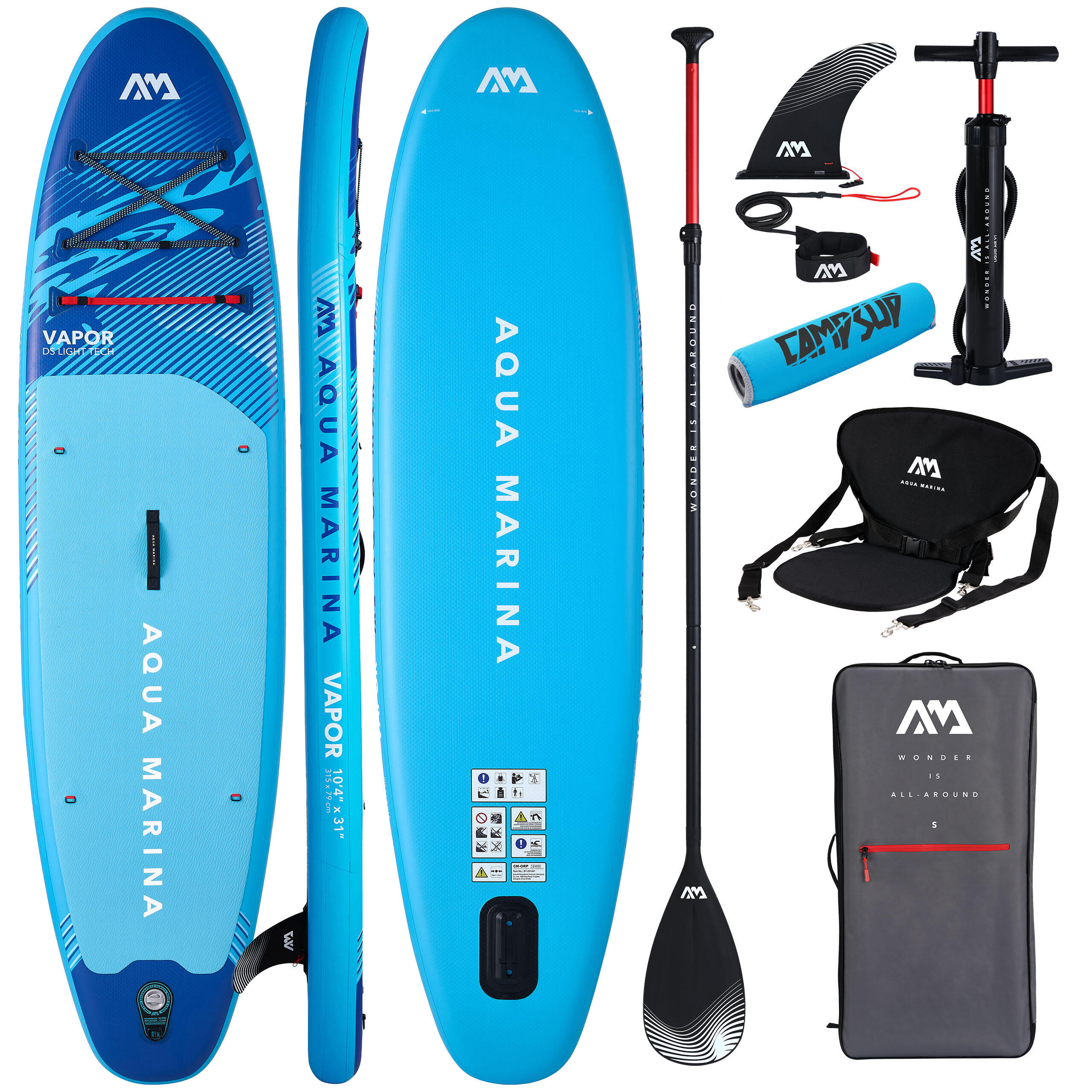 AQUA MARINA Nafukovací paddleboard Vapor 10'4" 2026 + kajak sedačka a bójka