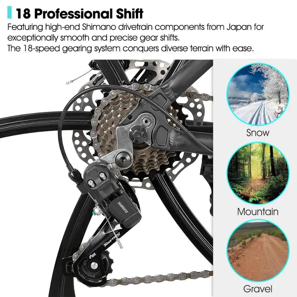 Femme Homme VTT 26 pouces 18 Vitesses Aluminium Roues 3/6 Branches 4/7