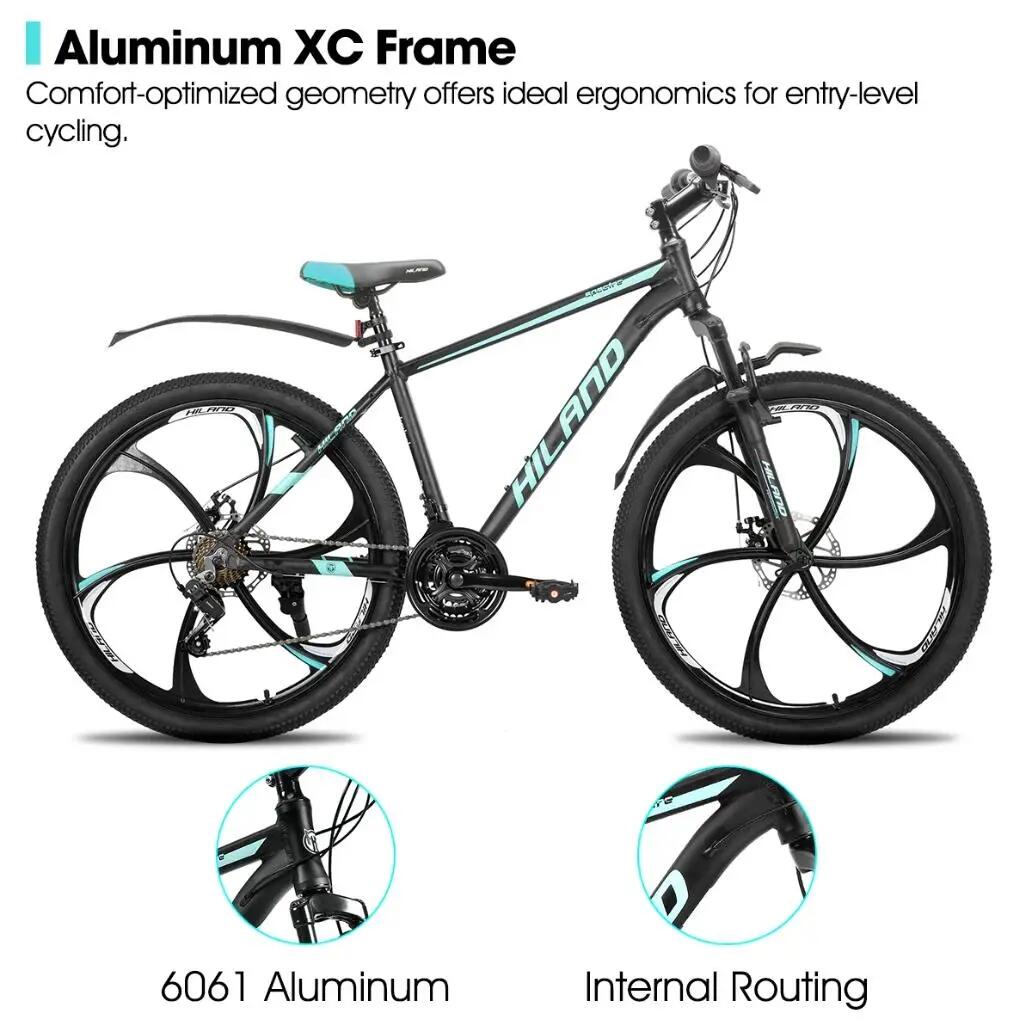 Femme Homme VTT 26 pouces 18 Vitesses Aluminium Roues 3/6 Branches 3/7