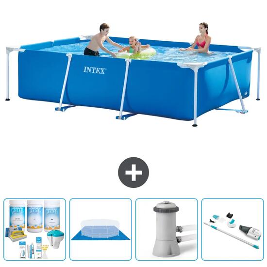 INTEX Piscina con estructura Rectangular - 300x200x75 cm - 5-piezas S20839