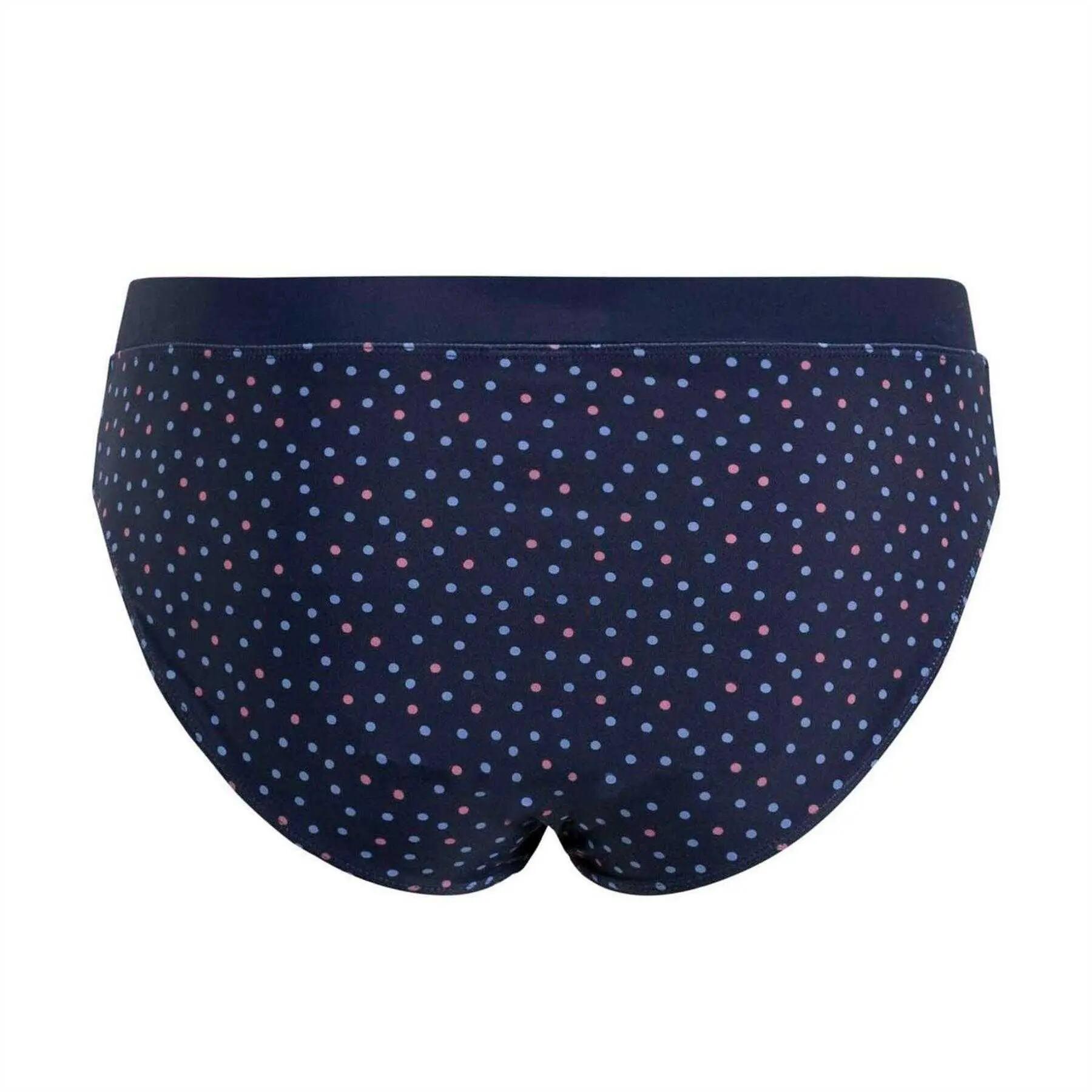 Womens/Ladies Polka Dot Swim Briefs (Navy) 2/4
