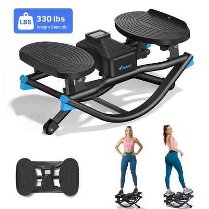 Stepper - fitness - heimtrainer - leiser u-shape, lcd - hellgrau