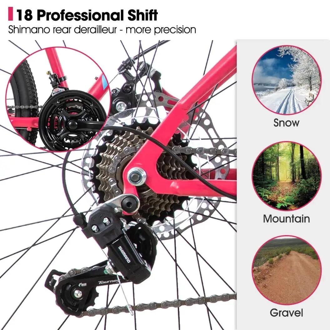 Dames MTB Mountainbike 26 inch 18V Lage Instap Vering Gamille 4/5