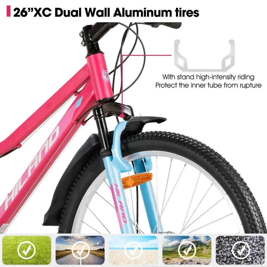 Dames MTB Mountainbike 26 inch 18V Lage Instap Vering Gamille 2/5