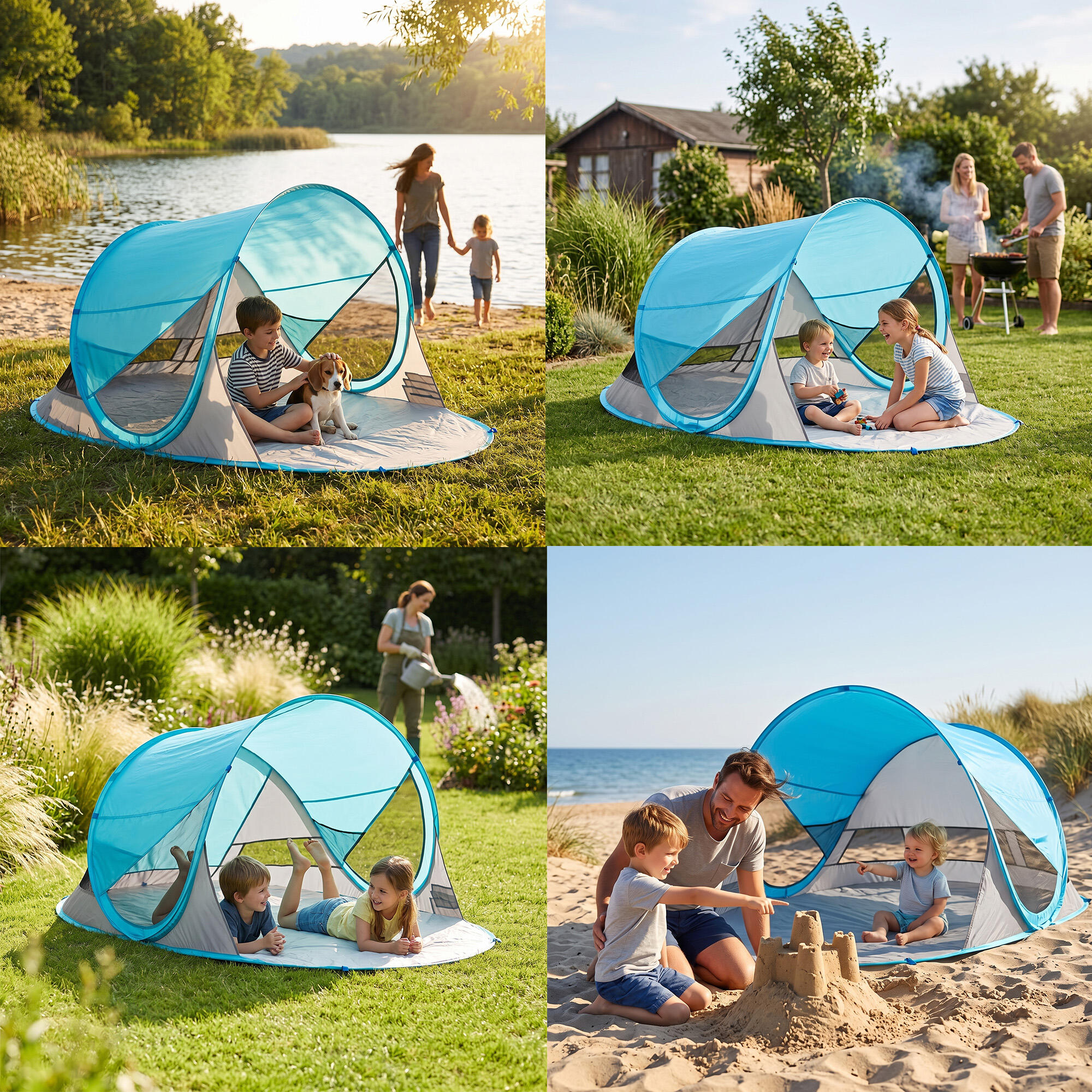 Stratus strandtent blauw 200x120 cm 7/14