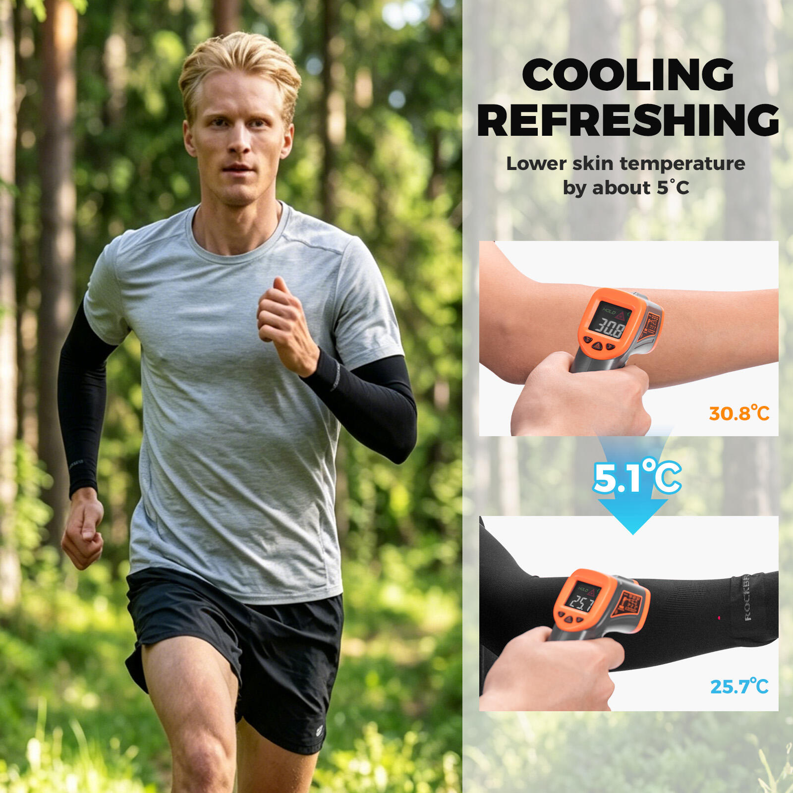 UV-Schutz Arm Sleeves elastisch atmungsaktiv für Fahrrad Laufen Angeln 2/6