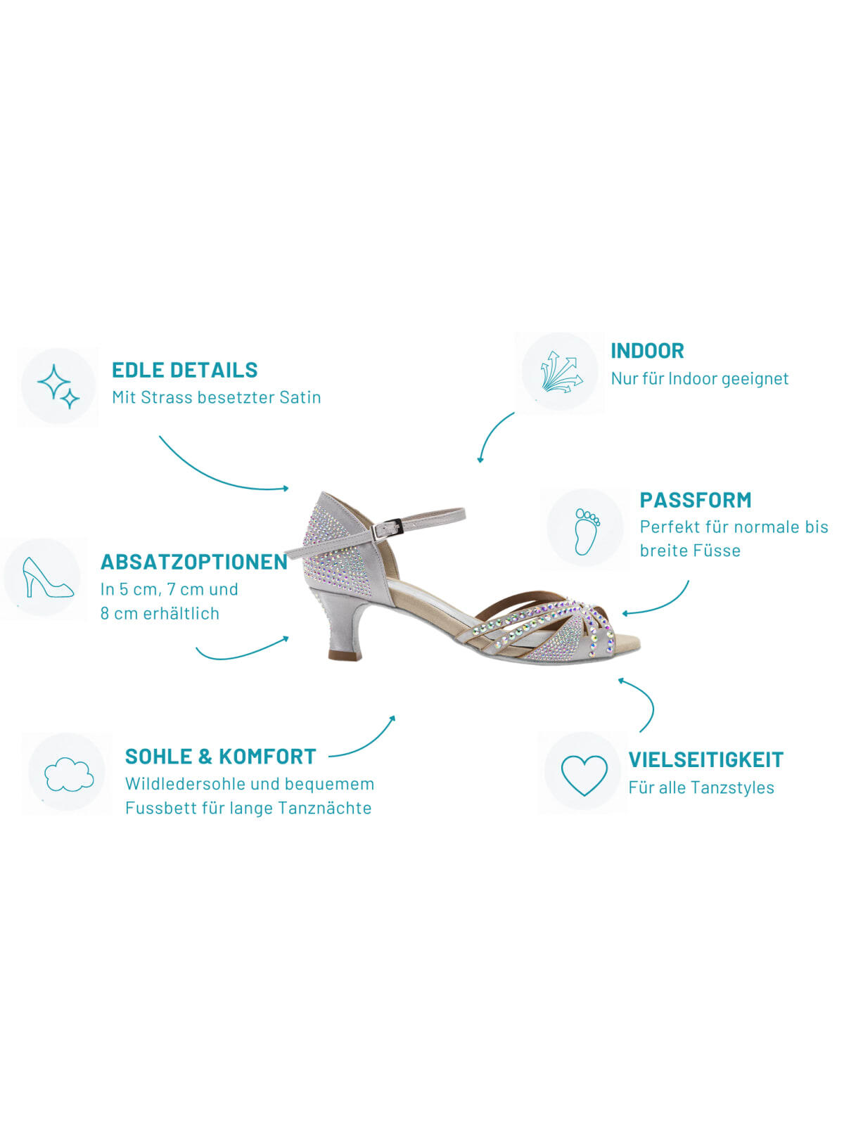 Sparkle Shine chaussures de danse en satin bronze - 5.0 cm flare 6/9