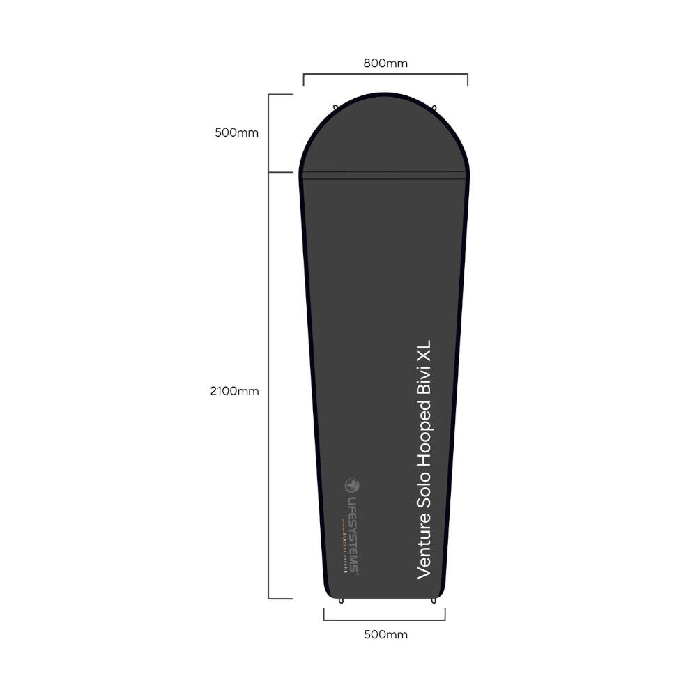 Venture Solo XL Hooped Bivi-Zelt - kompakter Wetterschutz - Grau 2/4